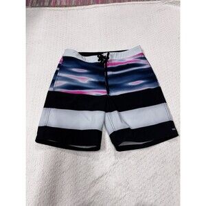 Vans Striped Board Shorts Men's Size 30 Tie Waist Zippered Back Pocket Swim